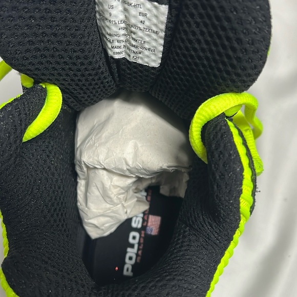 Ralph Lauren Polo Sport Mens shoes BlackYellow PS100 High Top RL Made in Vietnam - Picture 10 of 16